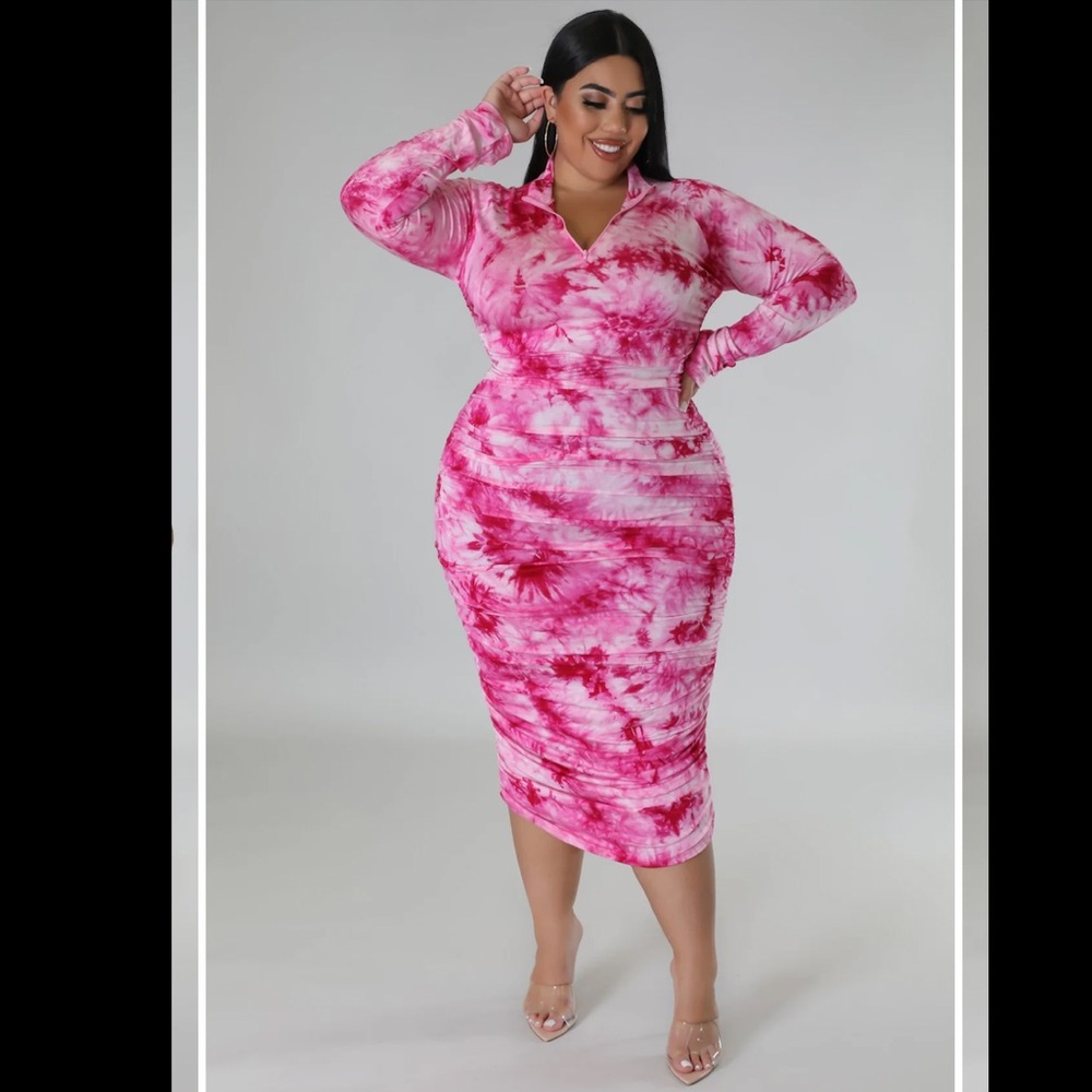 Pink Tie-Dye Maxi Dress